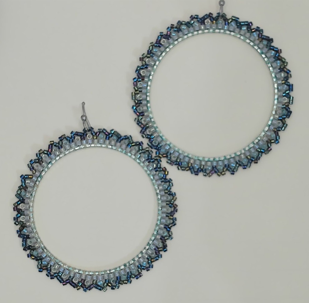 Midnight Halo handcrafted hoop earrings
